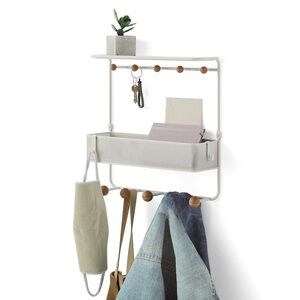 Umbra Estique shelf with hooks - modern entryway organizer & storage